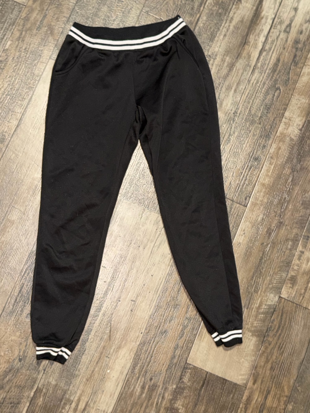 Rue21 Black Leggings with White Stripe Detail